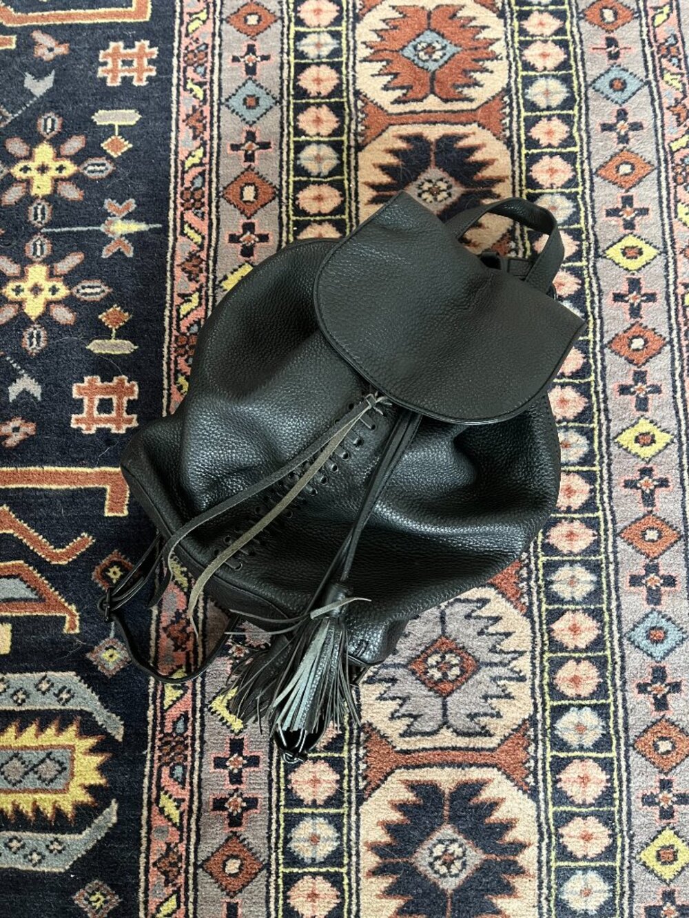 Rebecca Minkoff Tassle Black Leather Backpack